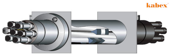 Low-voltage hermetic cable penetration bushing inlets for nuclear